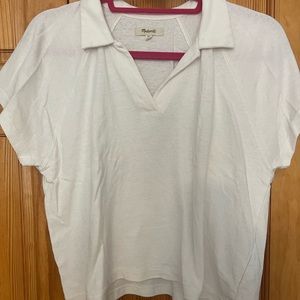 Madewell White Collar T shirt